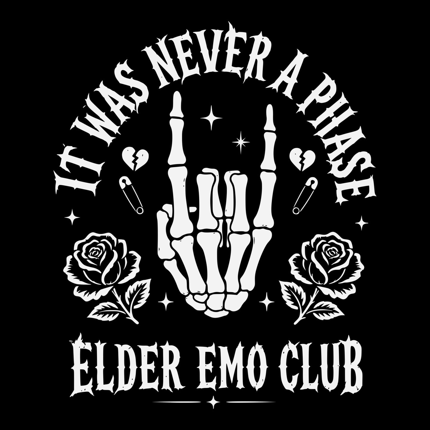Elder Emo Club Tee Black Design
