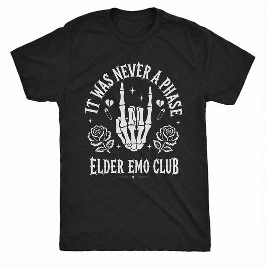 Elder Emo Club Tee Black Mockup