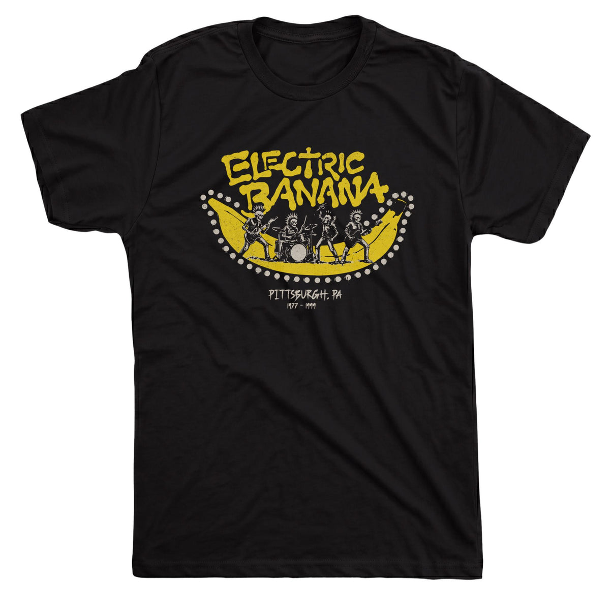 Electric Banana Tee Black Mockup