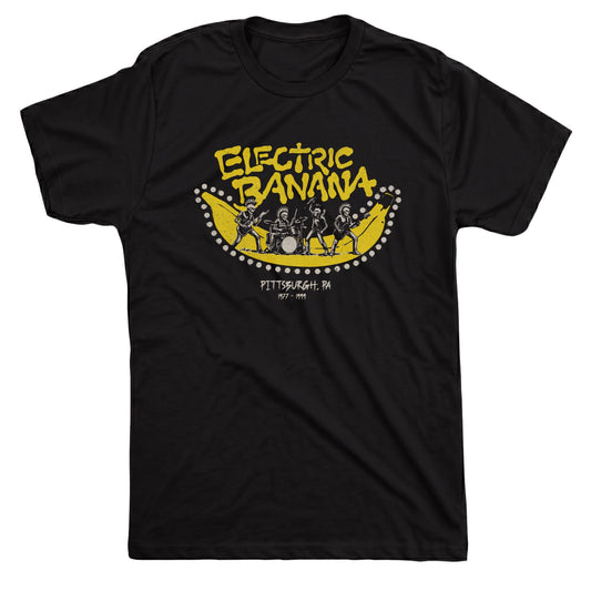 Electric Banana Tee Black Mockup