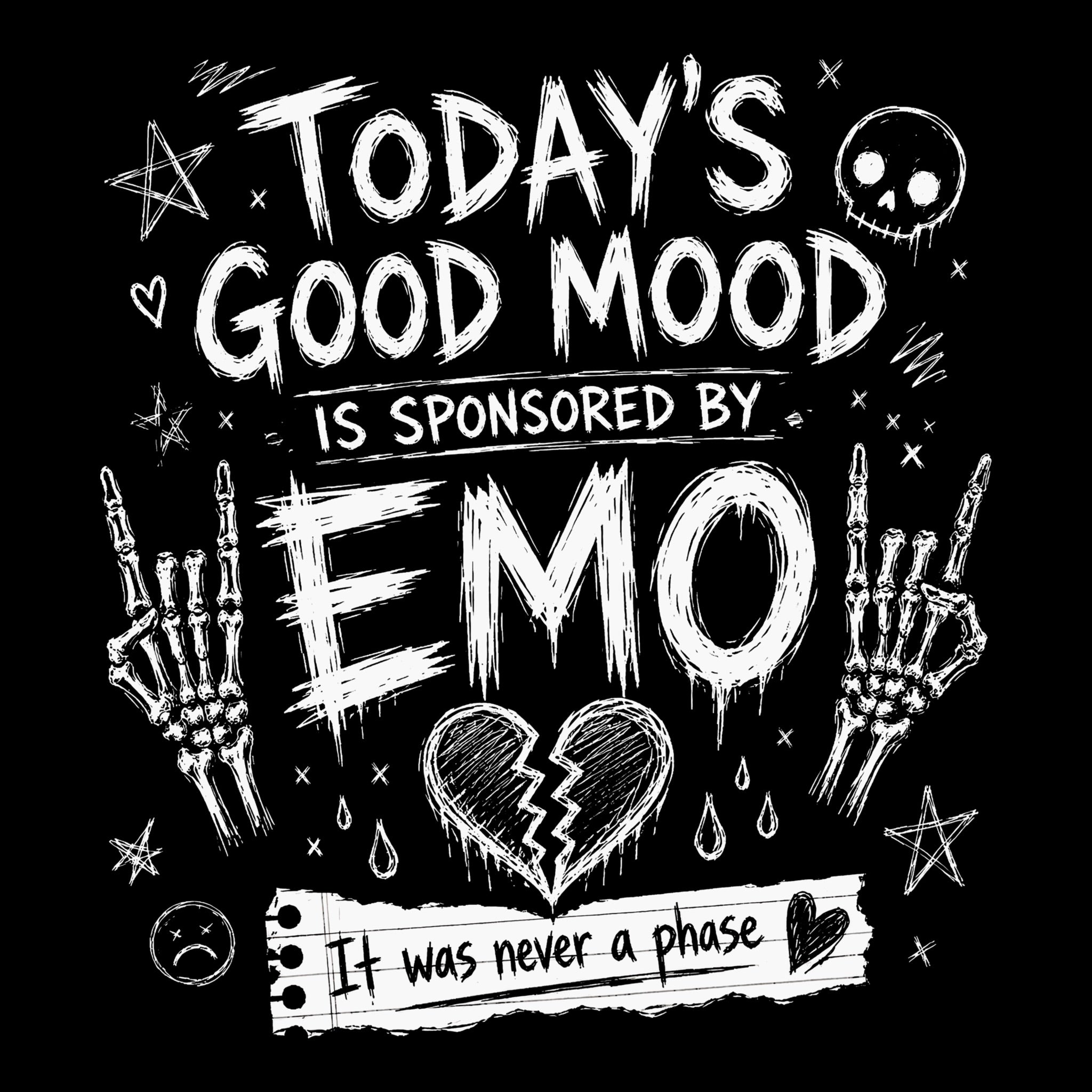 Emo Mood Tee Black Design