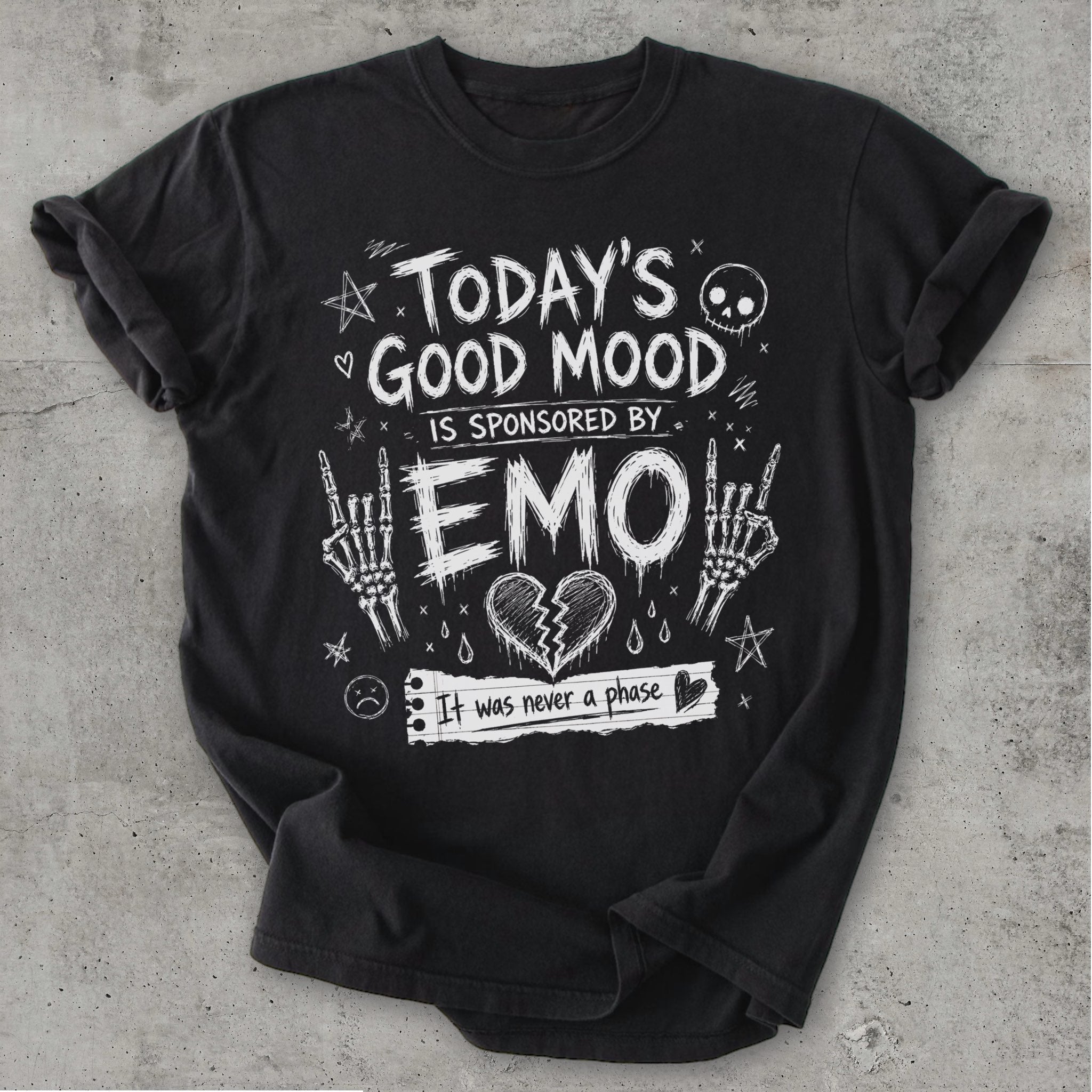 Emo Mood Tee Black Mockup