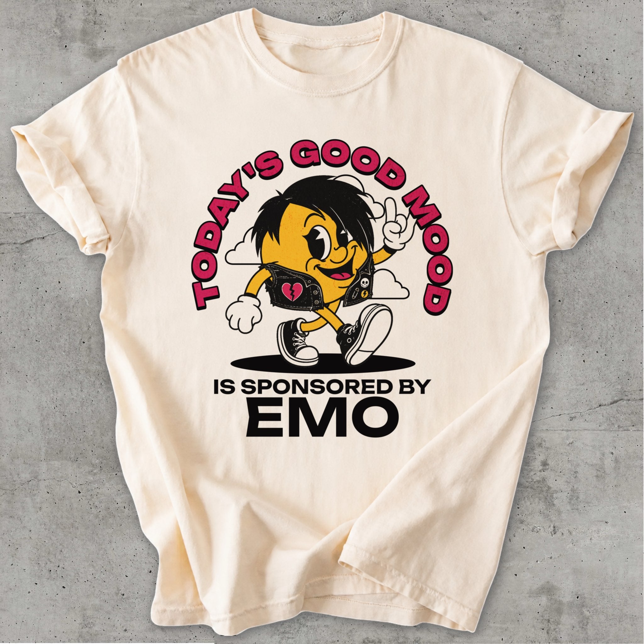 Emo Mood Tee Natural Mockup