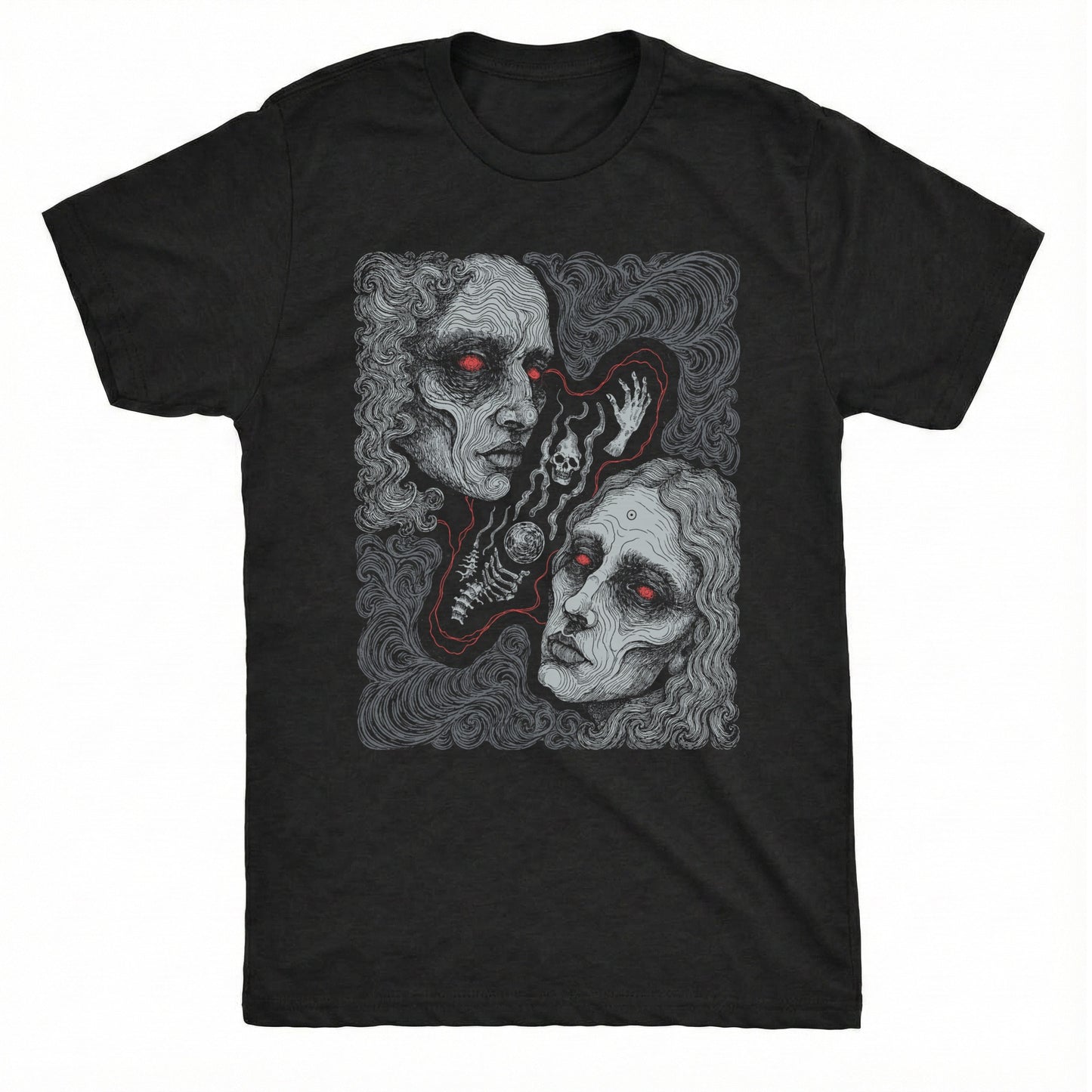 Eternal Faces Tee Black Mockup