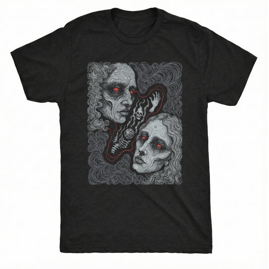 Eternal Faces Tee Black Mockup