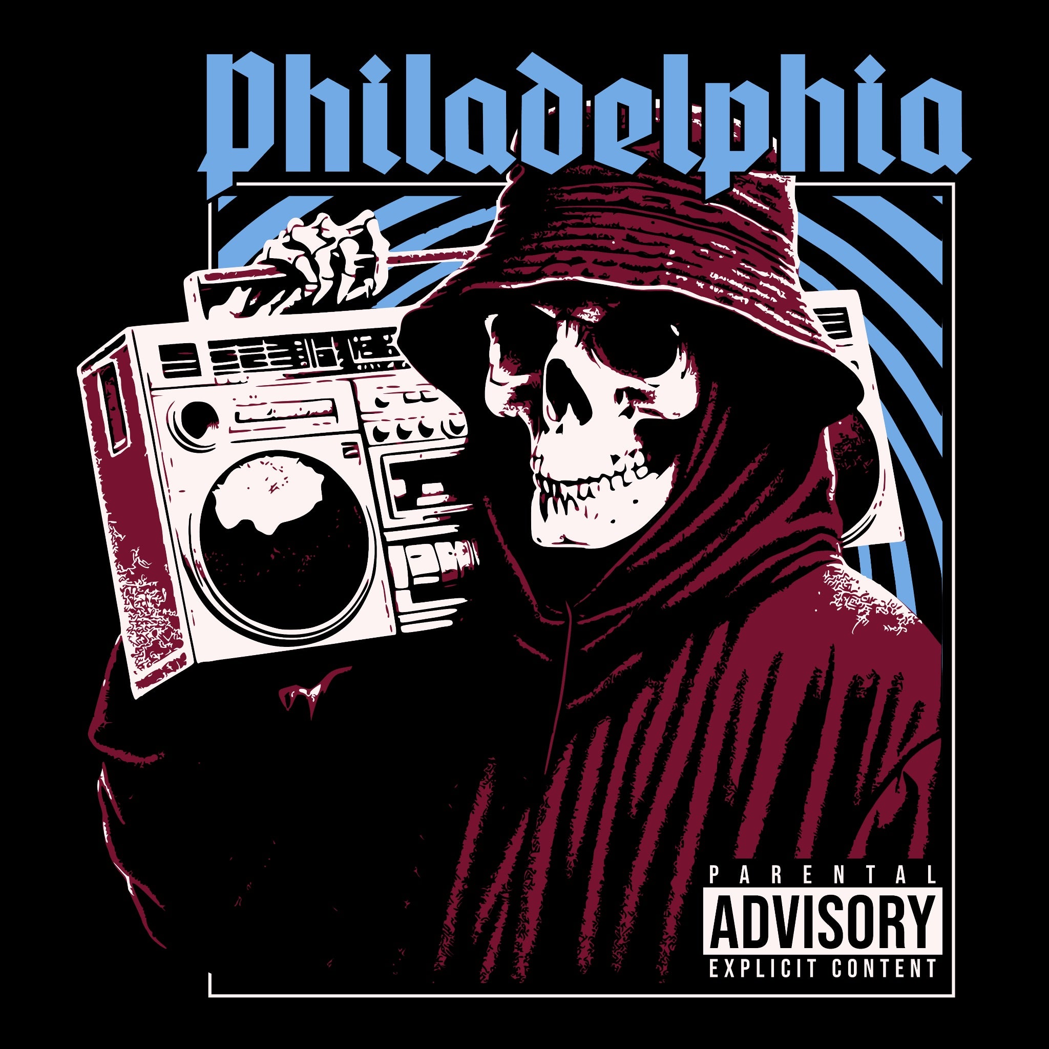 Explicit Philly Tee Black Design