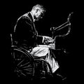 FDR Piano Tee Black Design