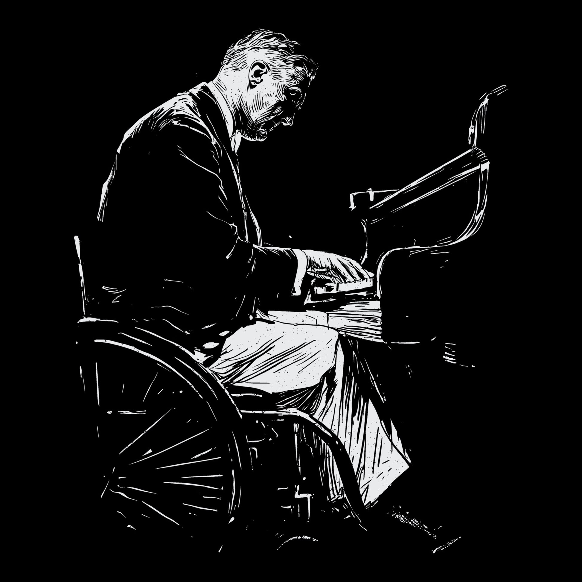 FDR Piano Tee Black Design