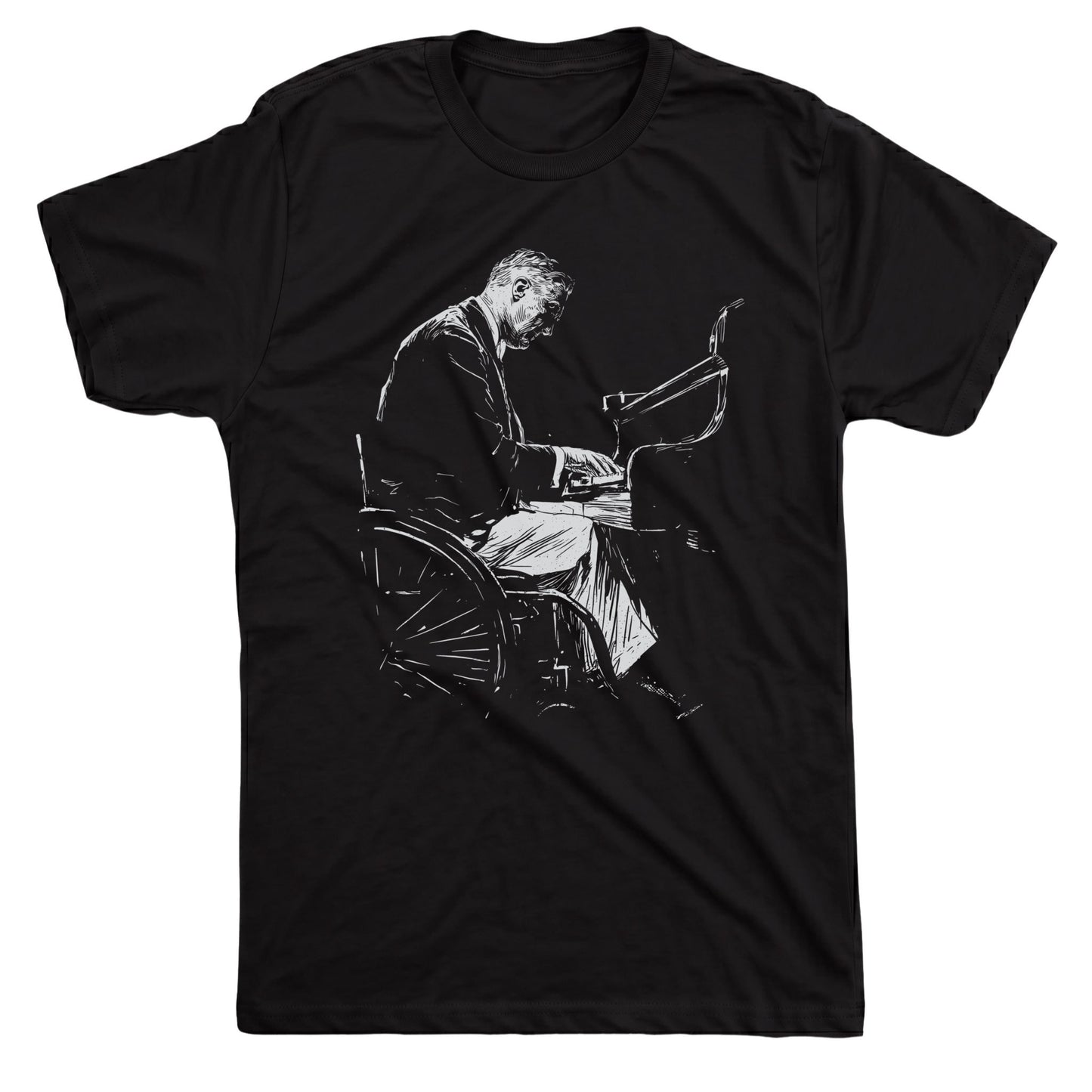 FDR Piano Tee Black Mockup