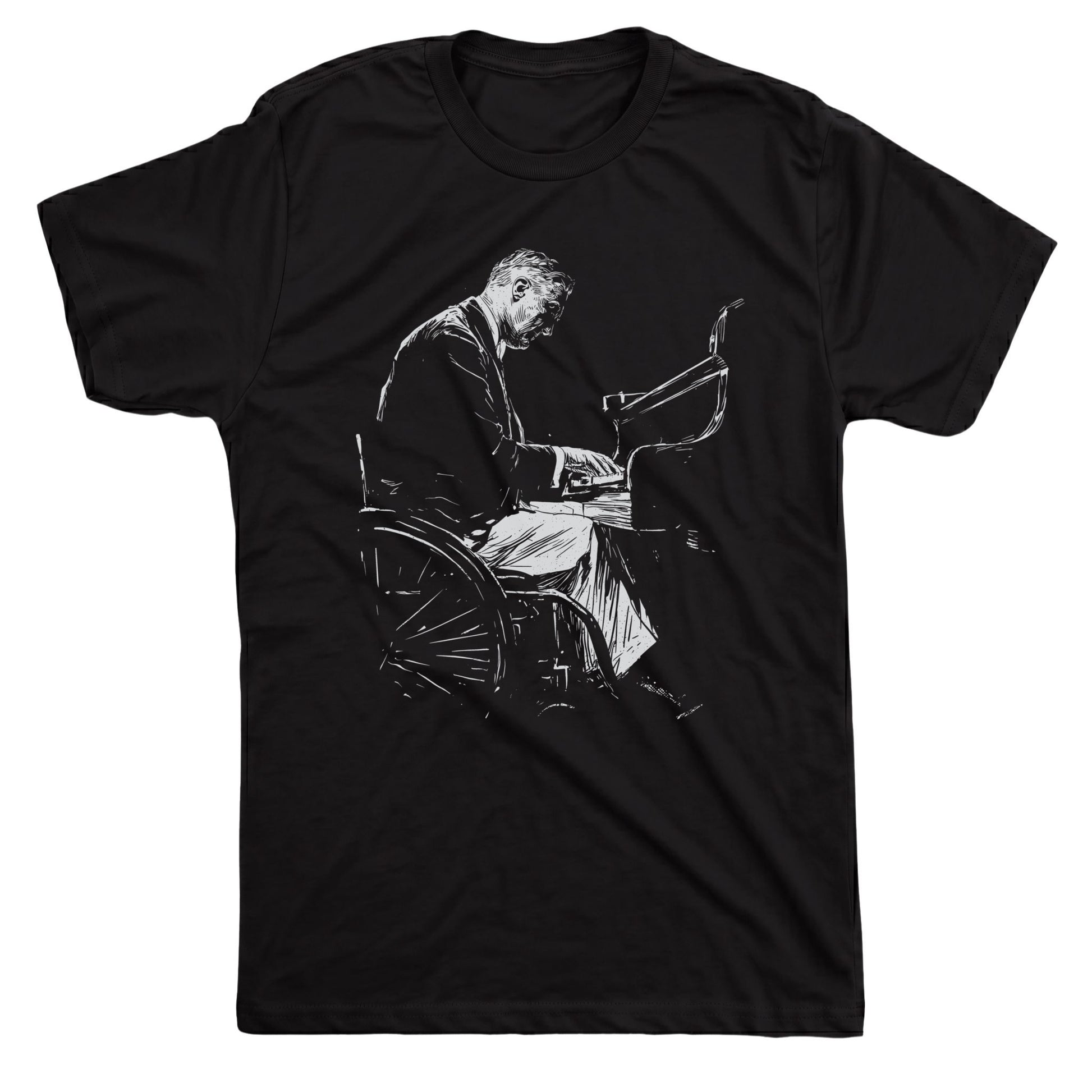 FDR Piano Tee Black Mockup