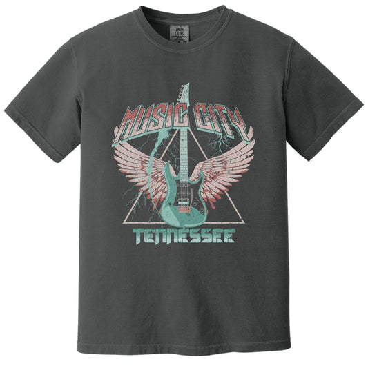Flying Guitar Tee | Comfort Colors® 1717 Graphite