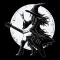 Flying Witch Tee Black Design