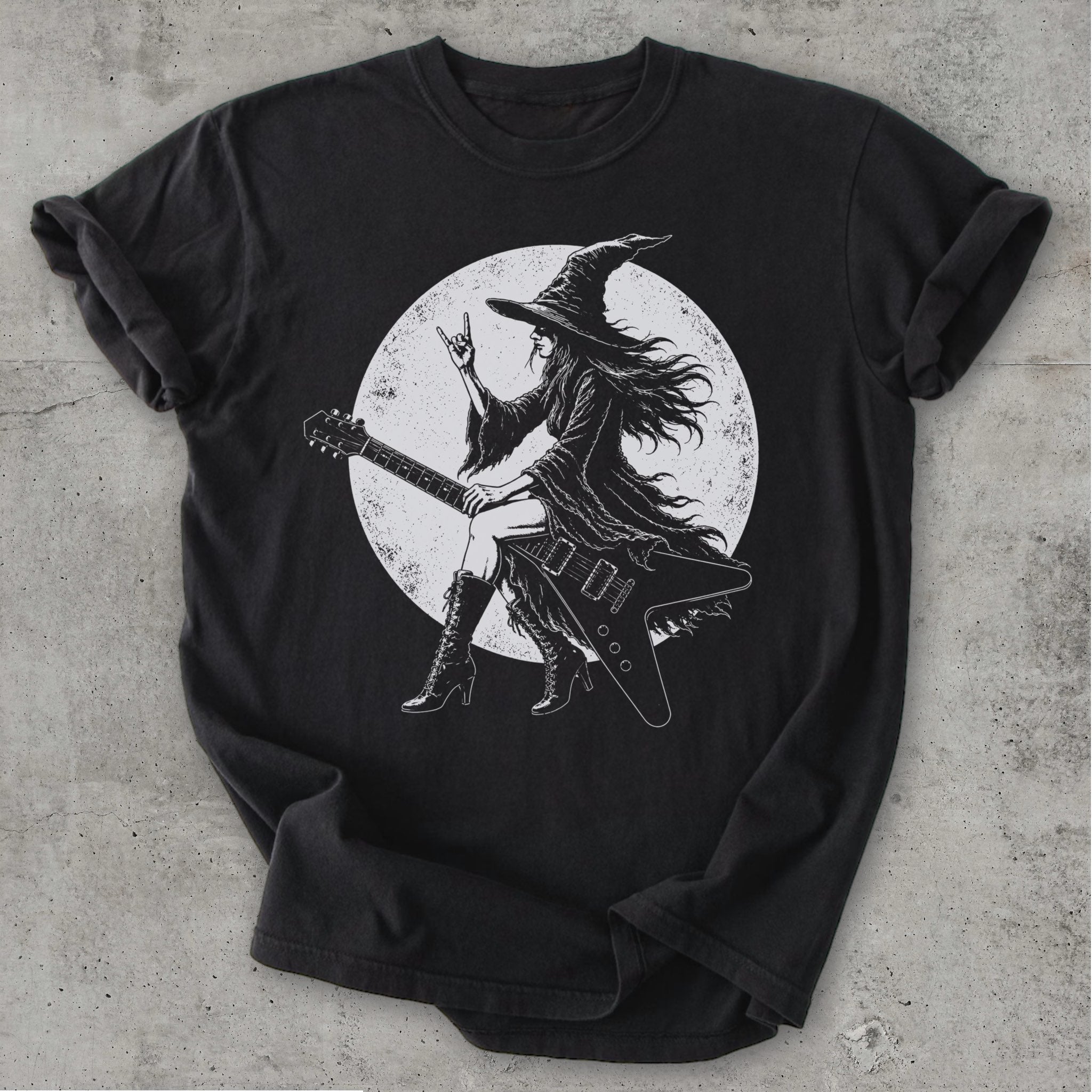 Flying Witch Tee Black Mockup
