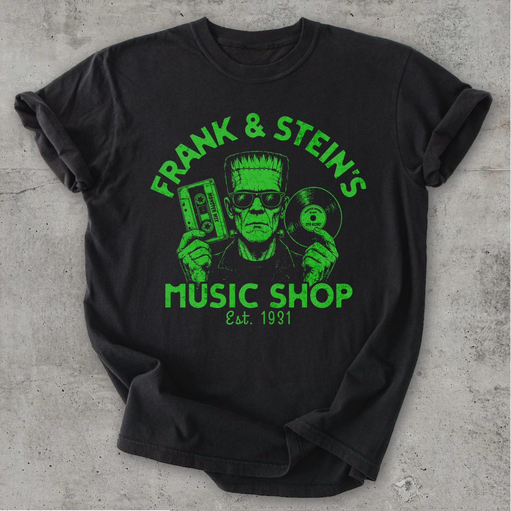 Frank & Stein's Tee Black Mockup