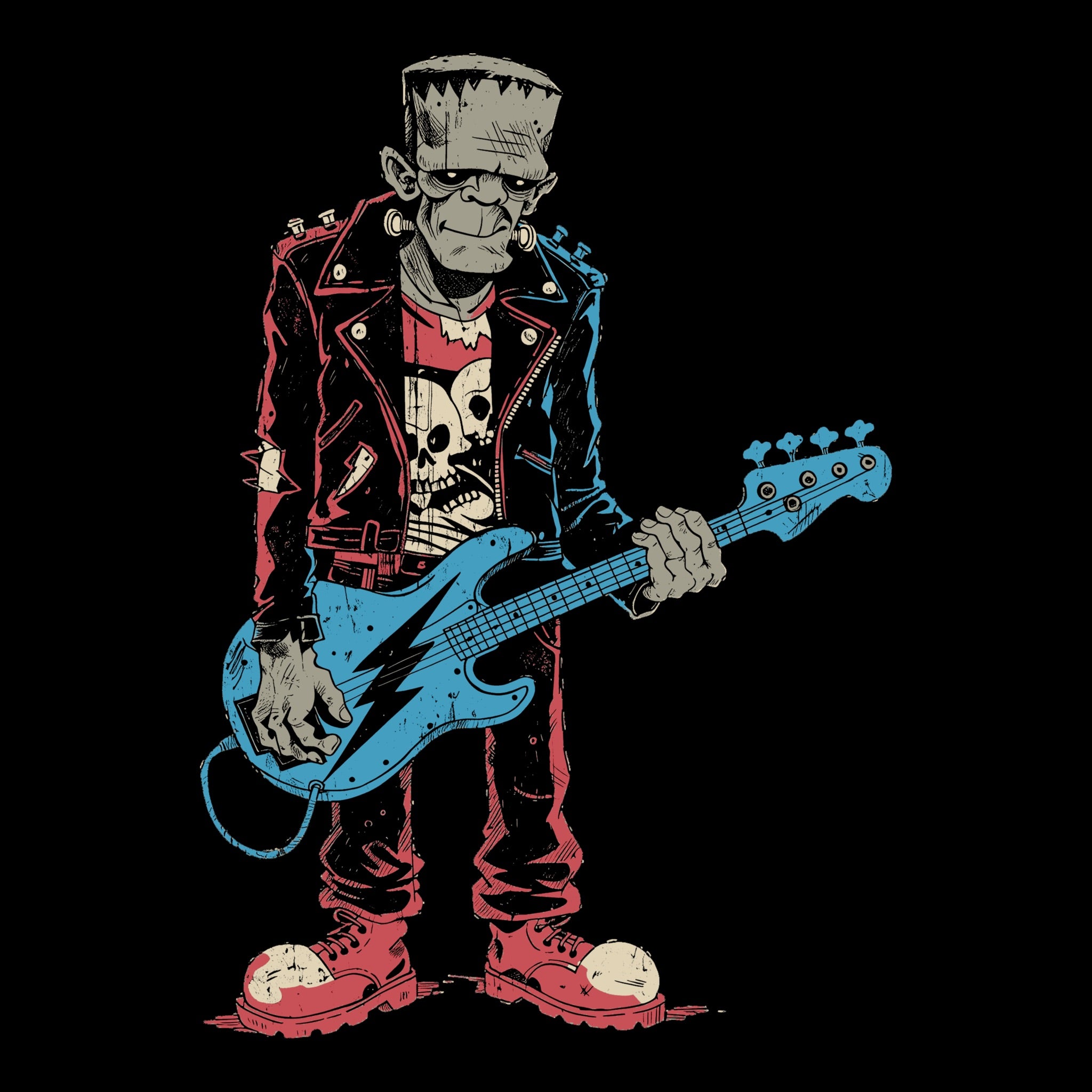 Frank on Bass Tee Design Black