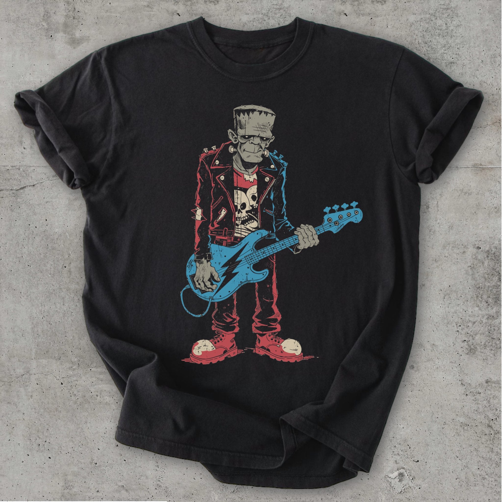 Frank on Bass Tee Black Mockup