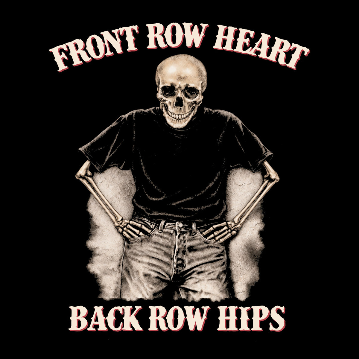 Front Row Heart Tee Black Design