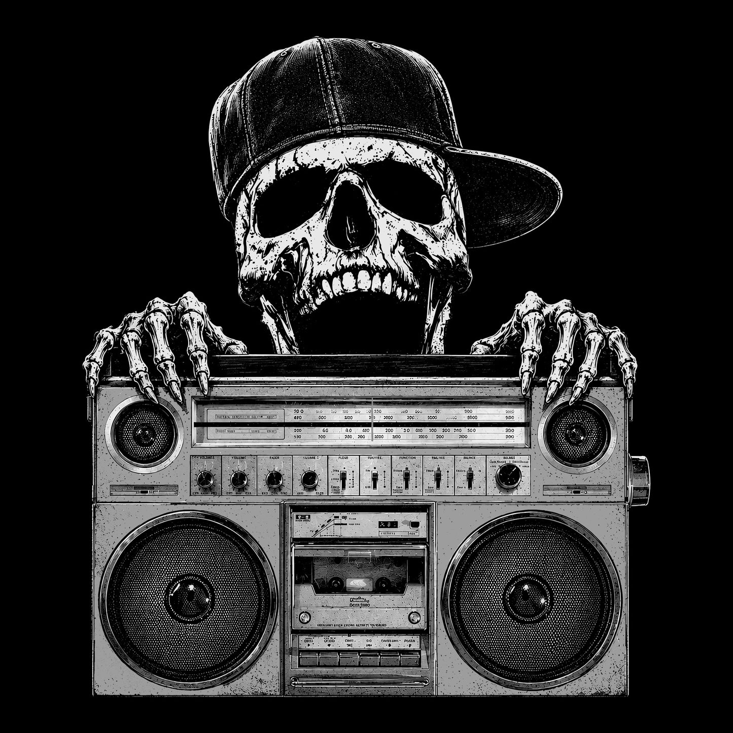 Ghettoblaster Tee Black Design