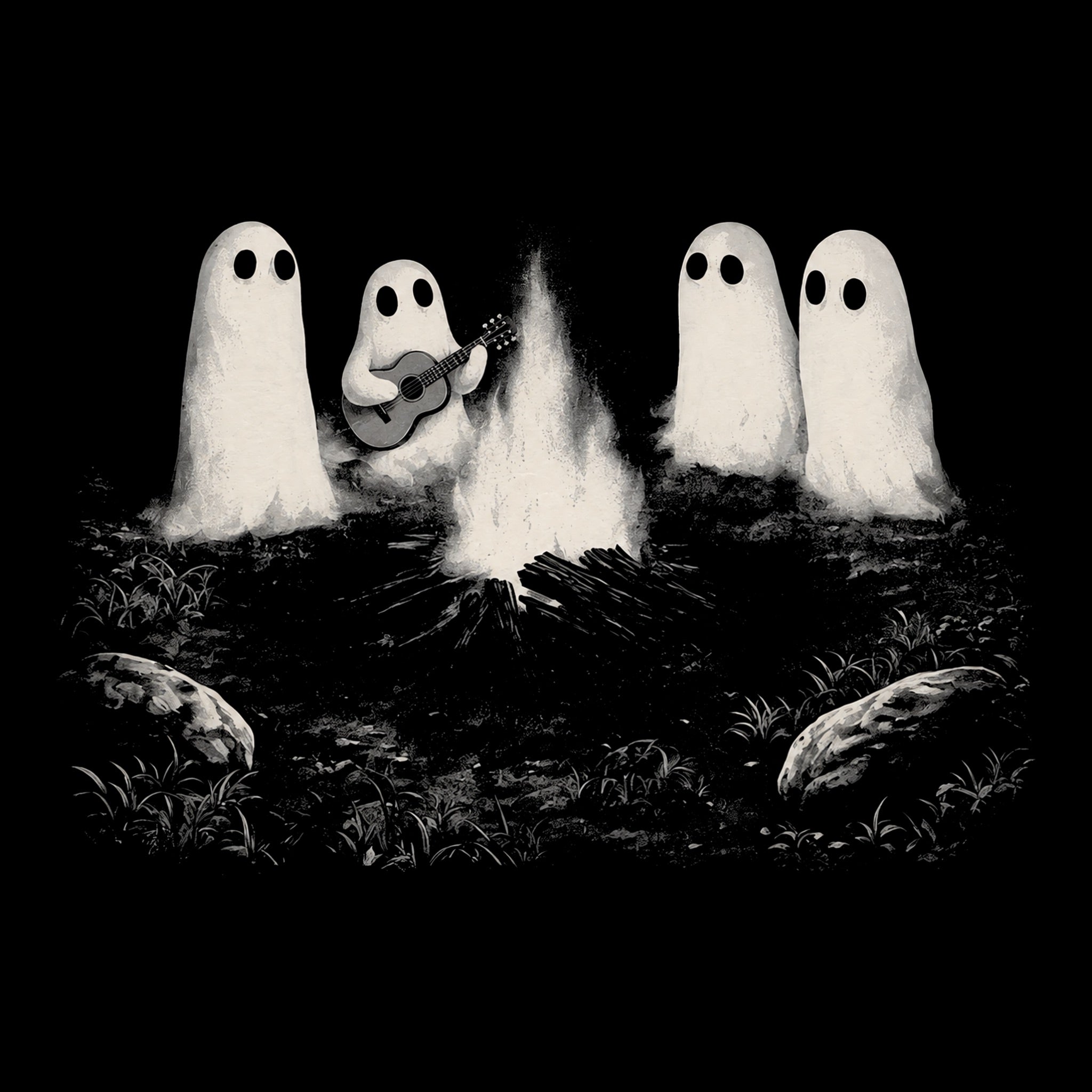 Ghost Fire Tee Black Design