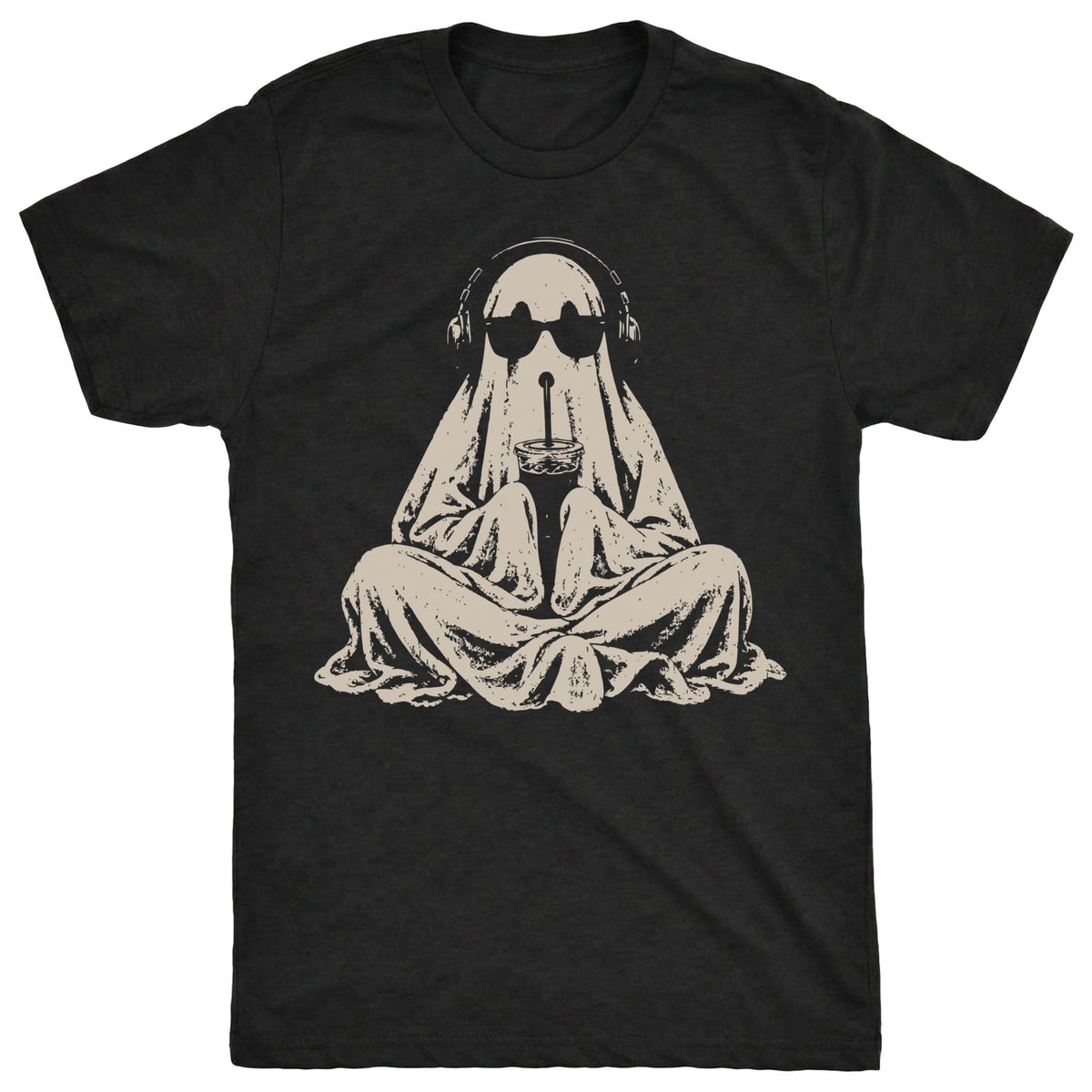 Ghost Sips Tee Black Mockup