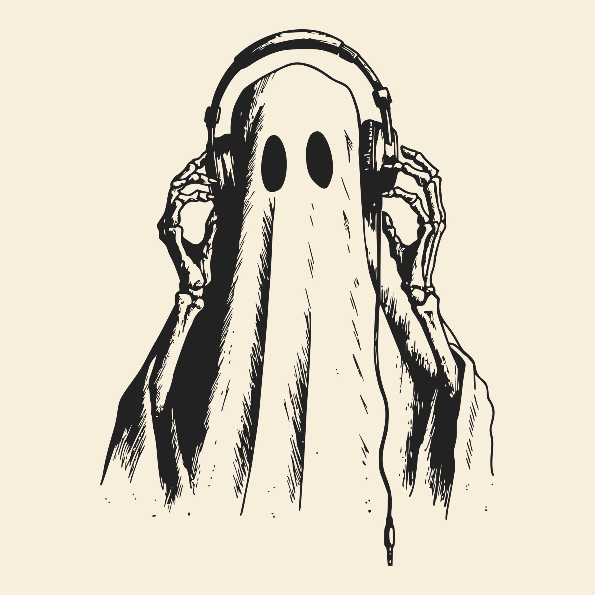 Ghost Vibes Tee Natural Design