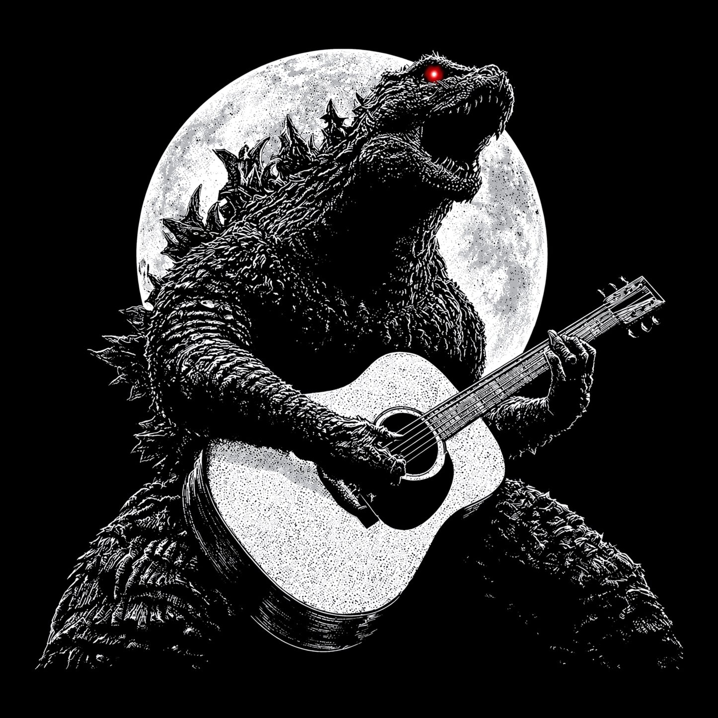 Godzilla Tee Black Design