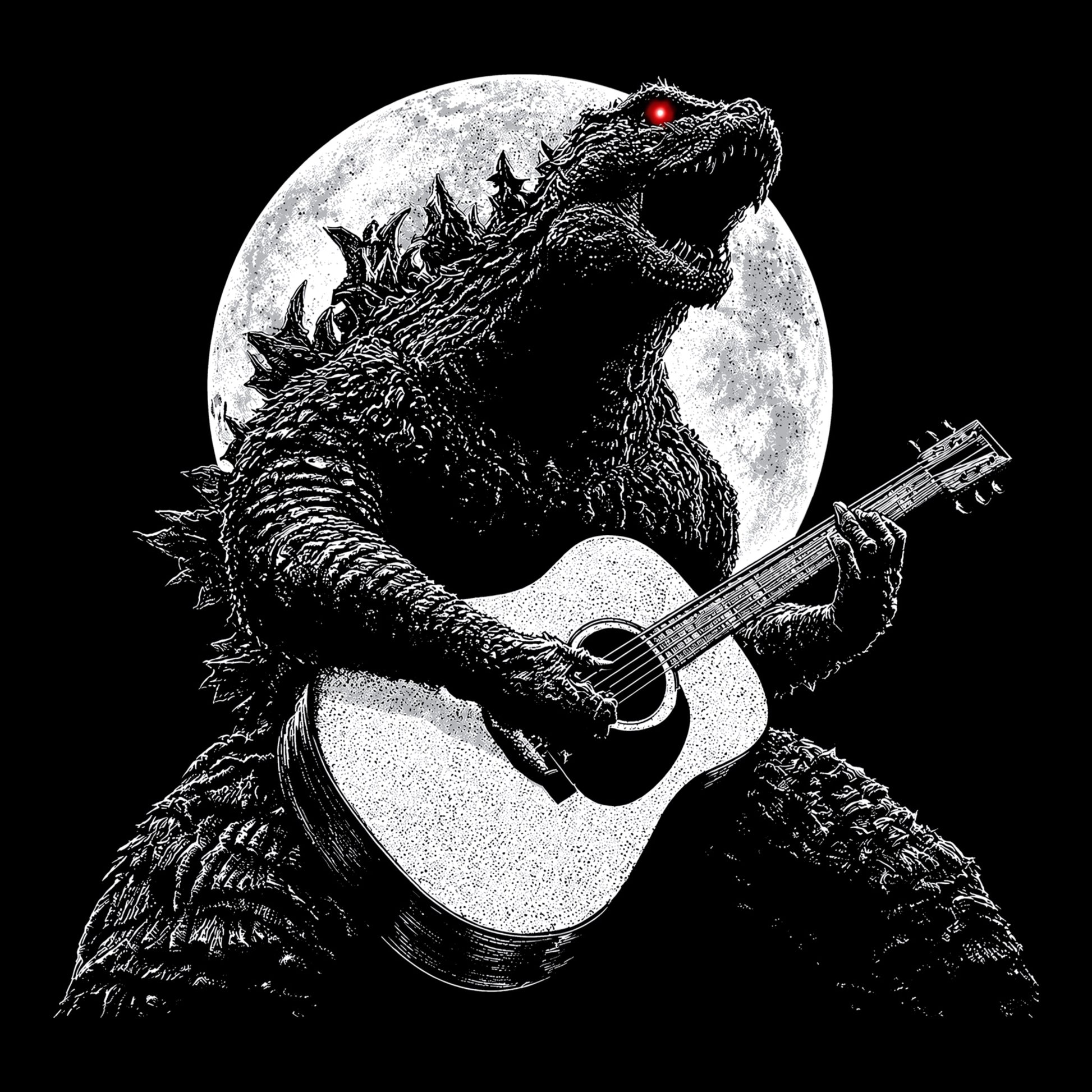 Godzilla Tee Black Design