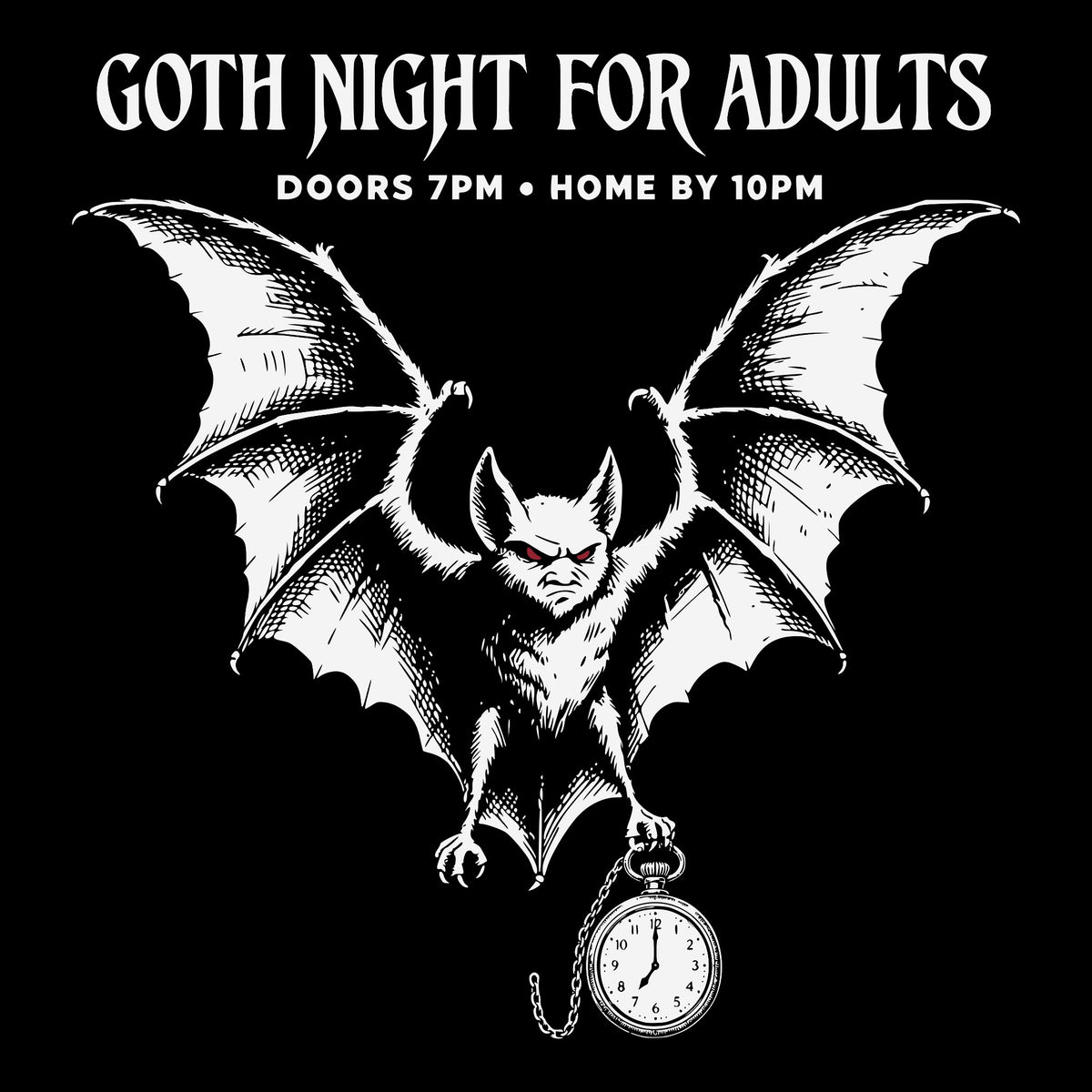 Goth Night Tee Black Design