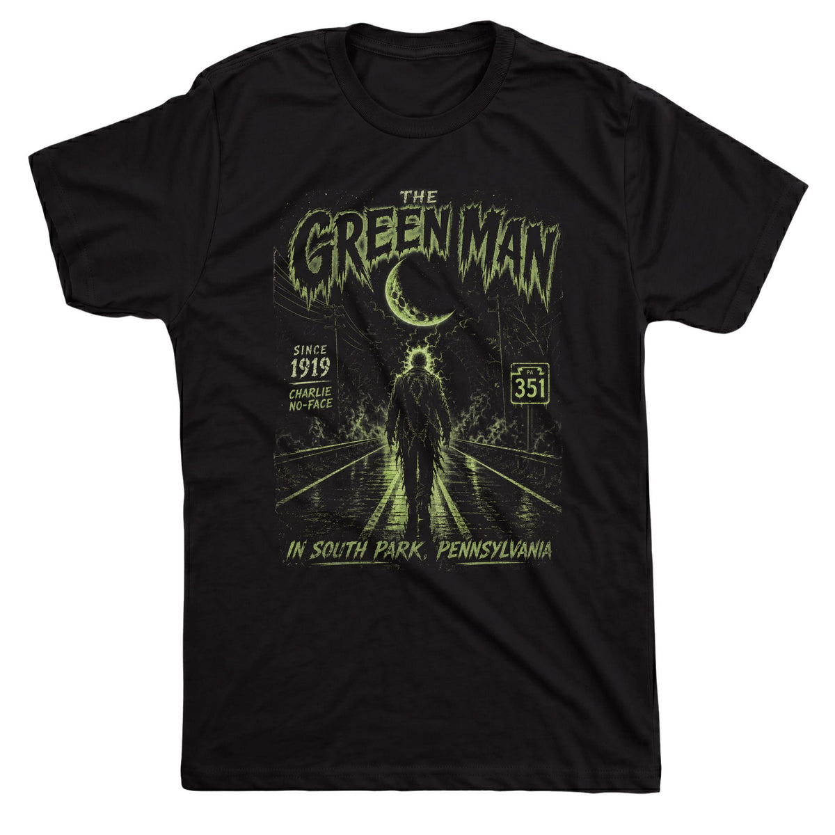 Green Man Tee Black Mockup