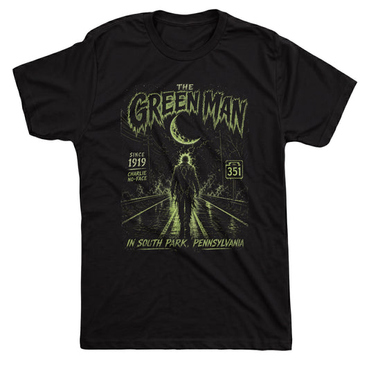 Green Man Tee Black Mockup