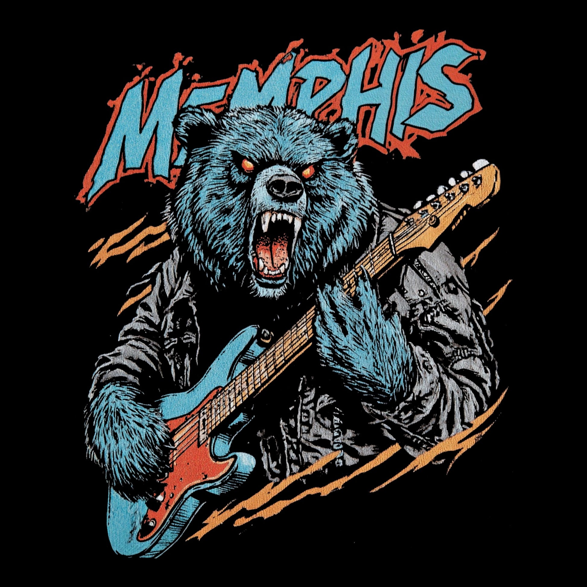Grizzled Guitar Tee Design
