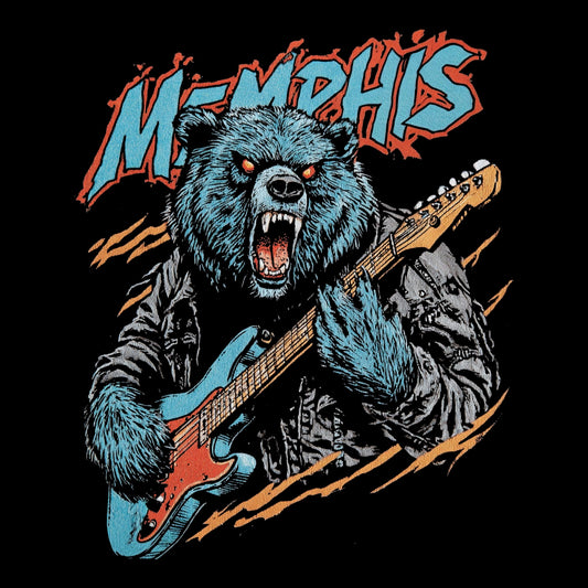 Grizzled Guitar Tee Design