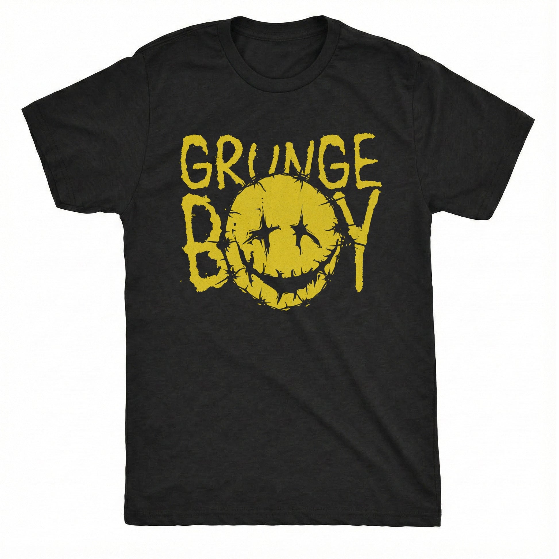 Grunge Boy Tee Black Mockup