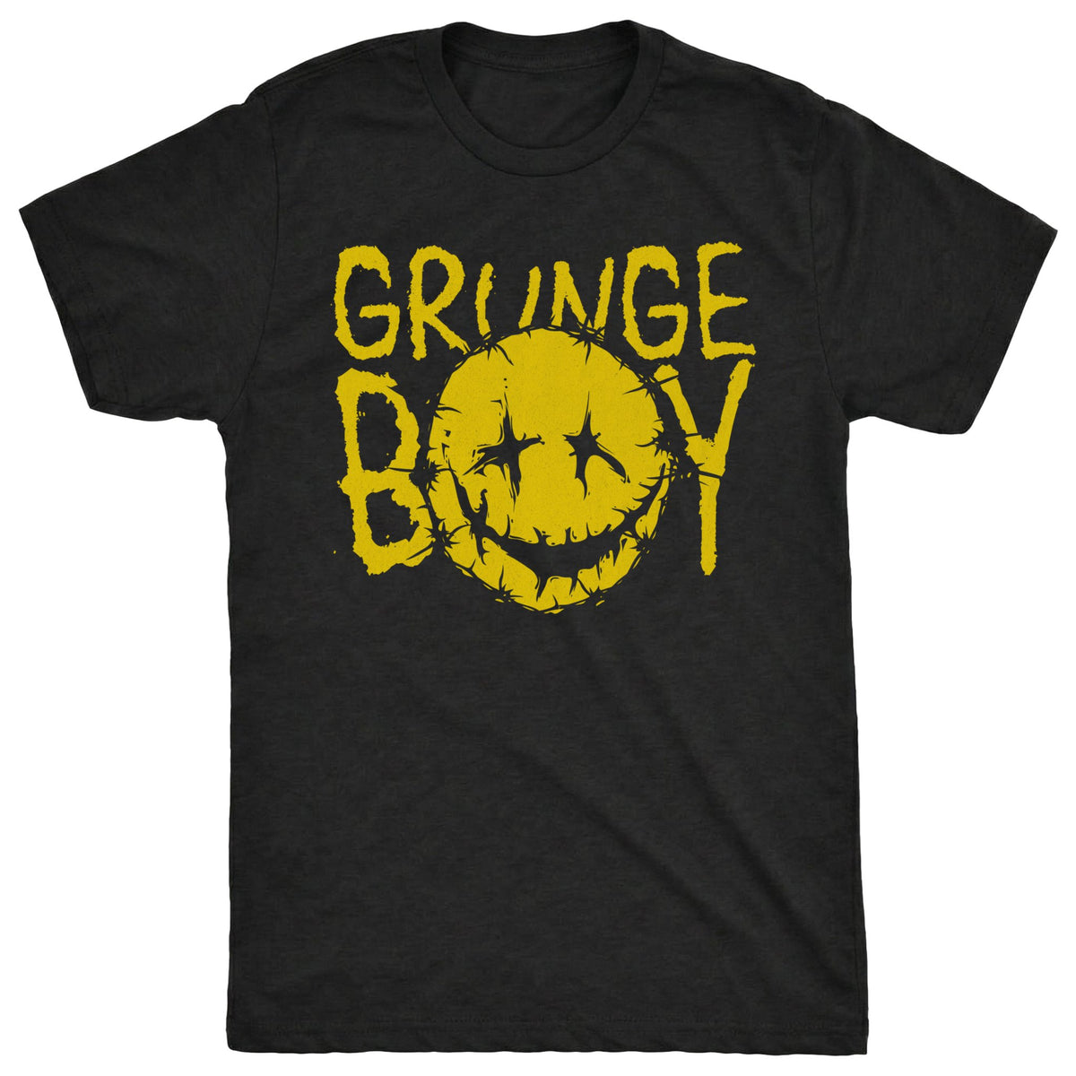 Grunge Boy Tee Black Mockup