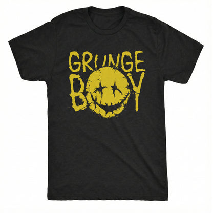Grunge Boy Tee Black Mockup