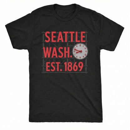 Grunge O'clock Tee Black Mockup