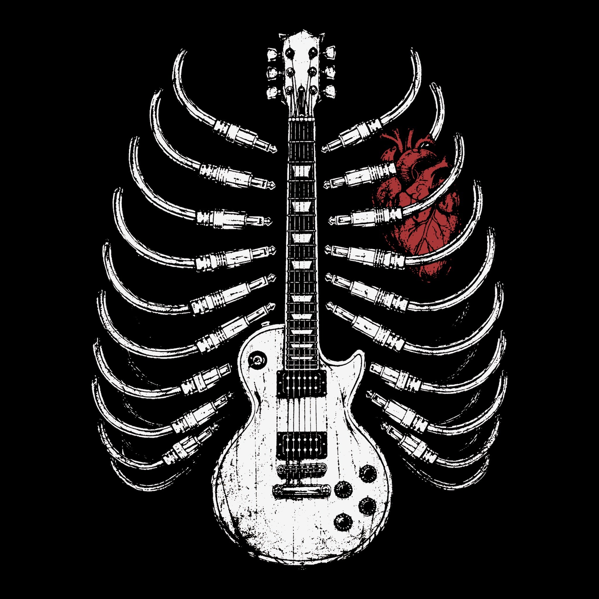 Guitar Ribs Tee Black Design