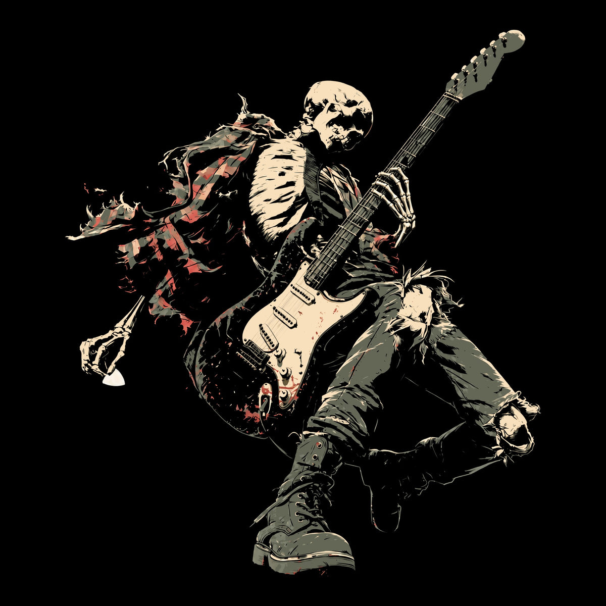 Guitar Slide Tee Black Design