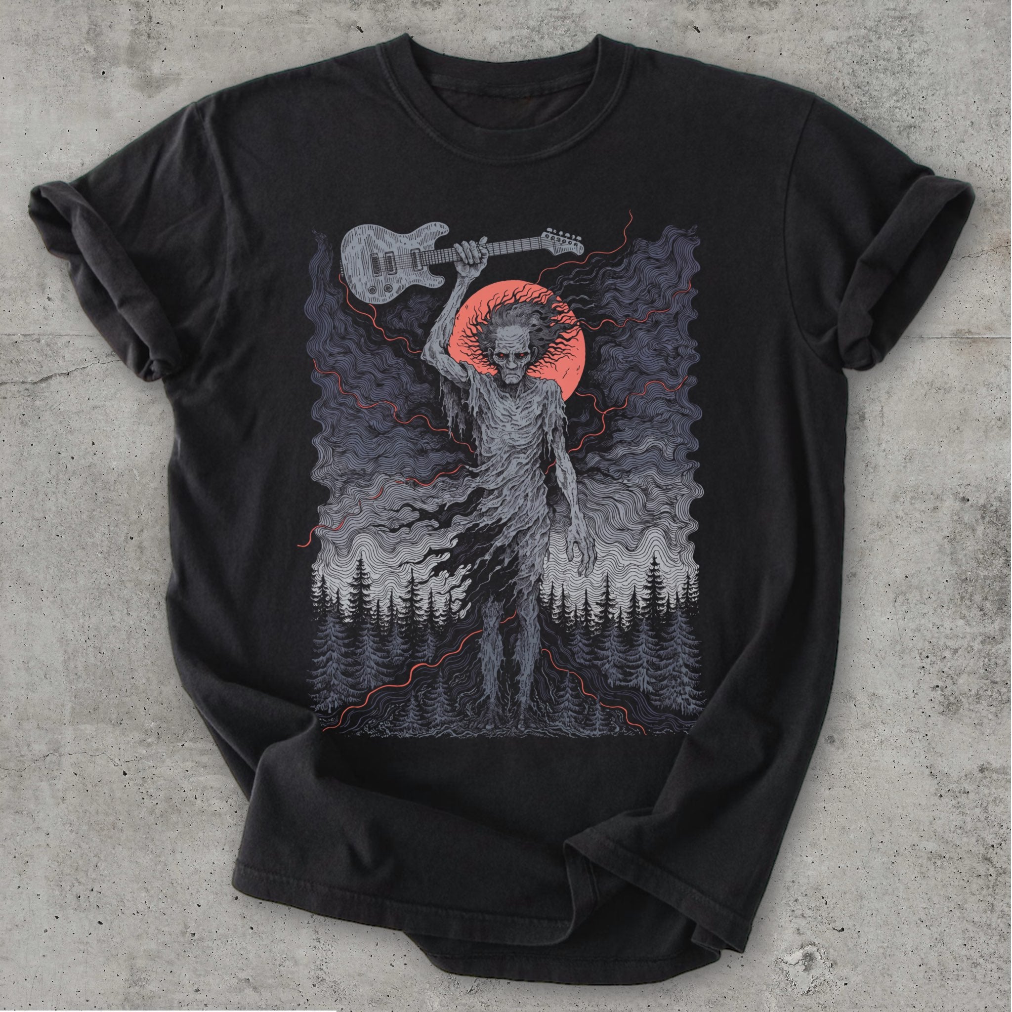Guitar Walker Tee Black Mockup
