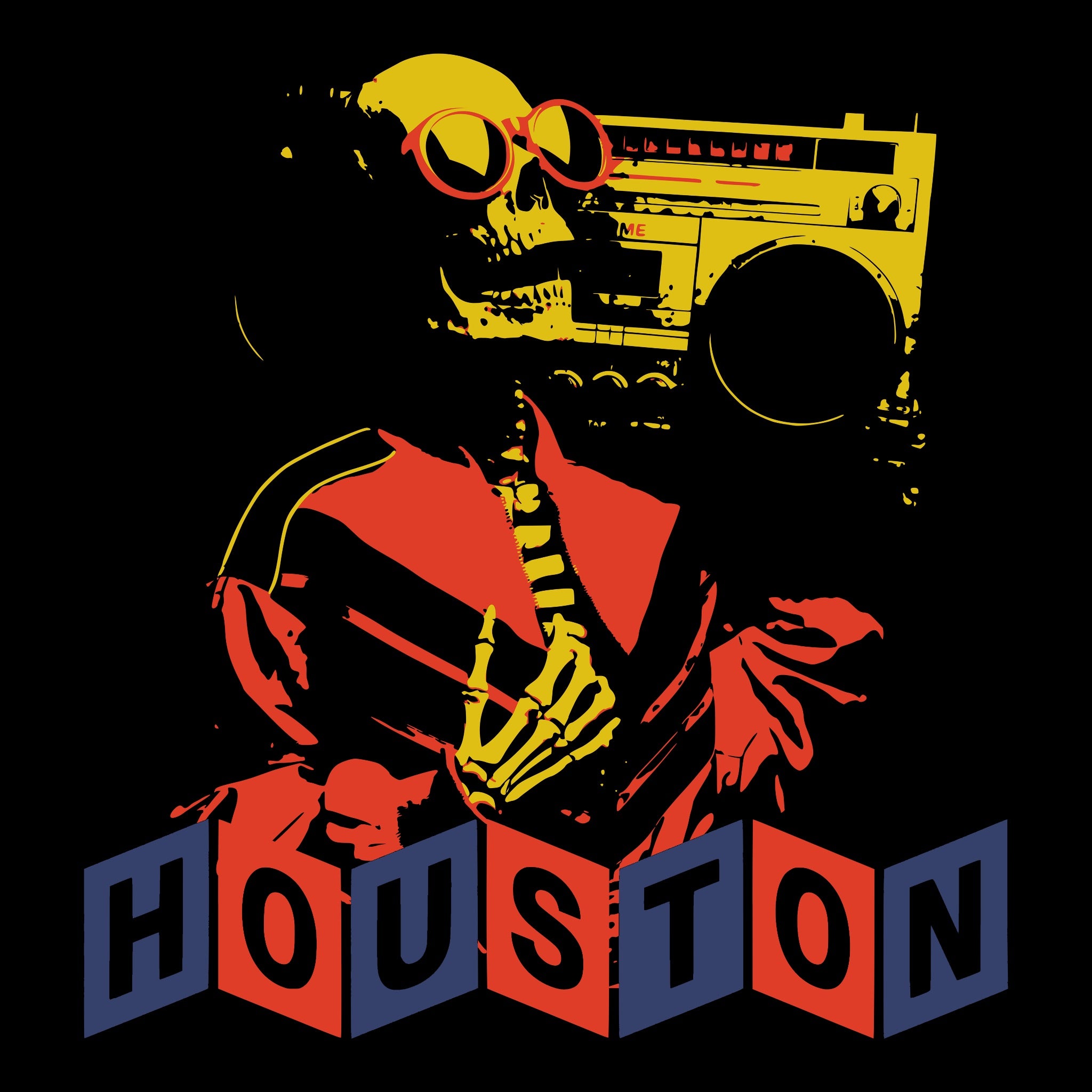H-Town Blaster Tee Black Design