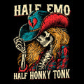 Half Emo Tee Black Design