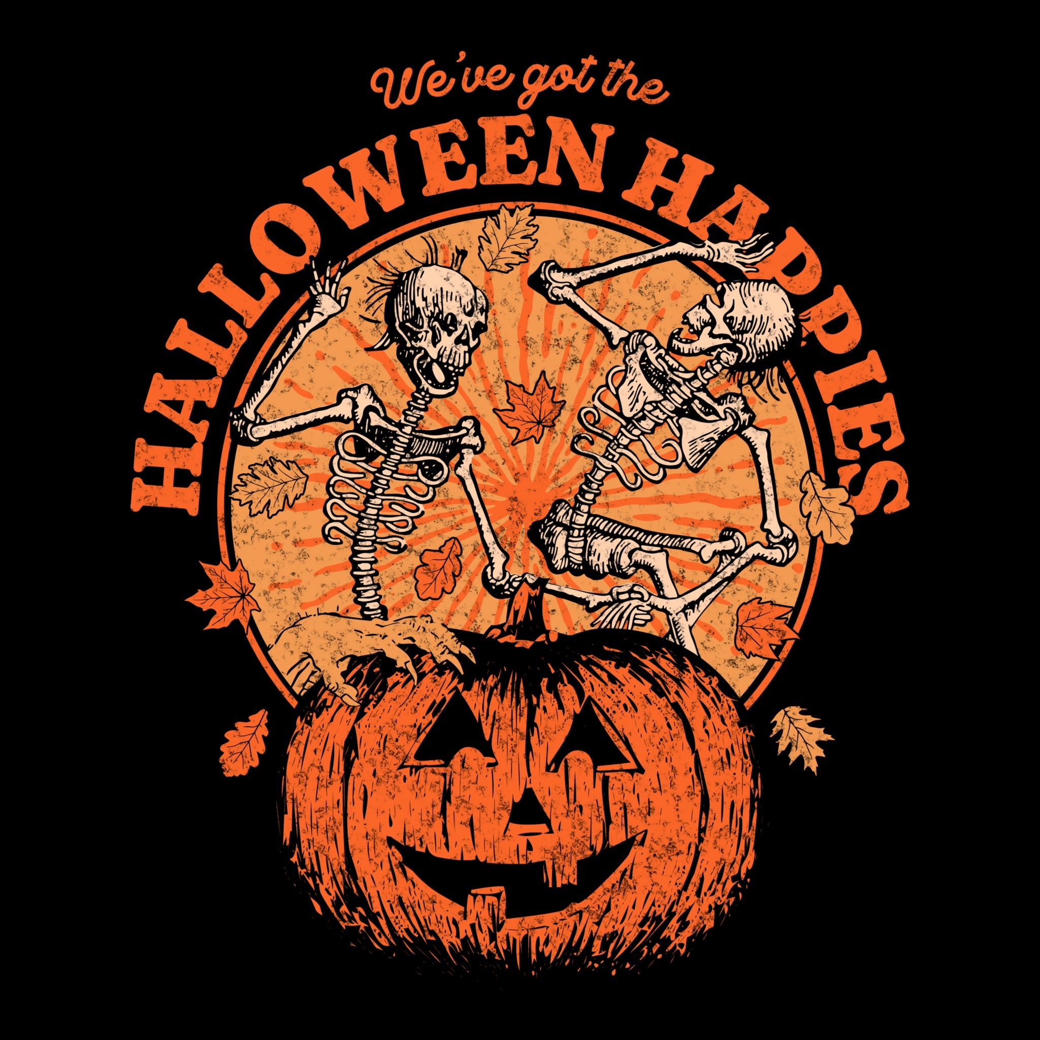 Halloween Happies Tee Black Design