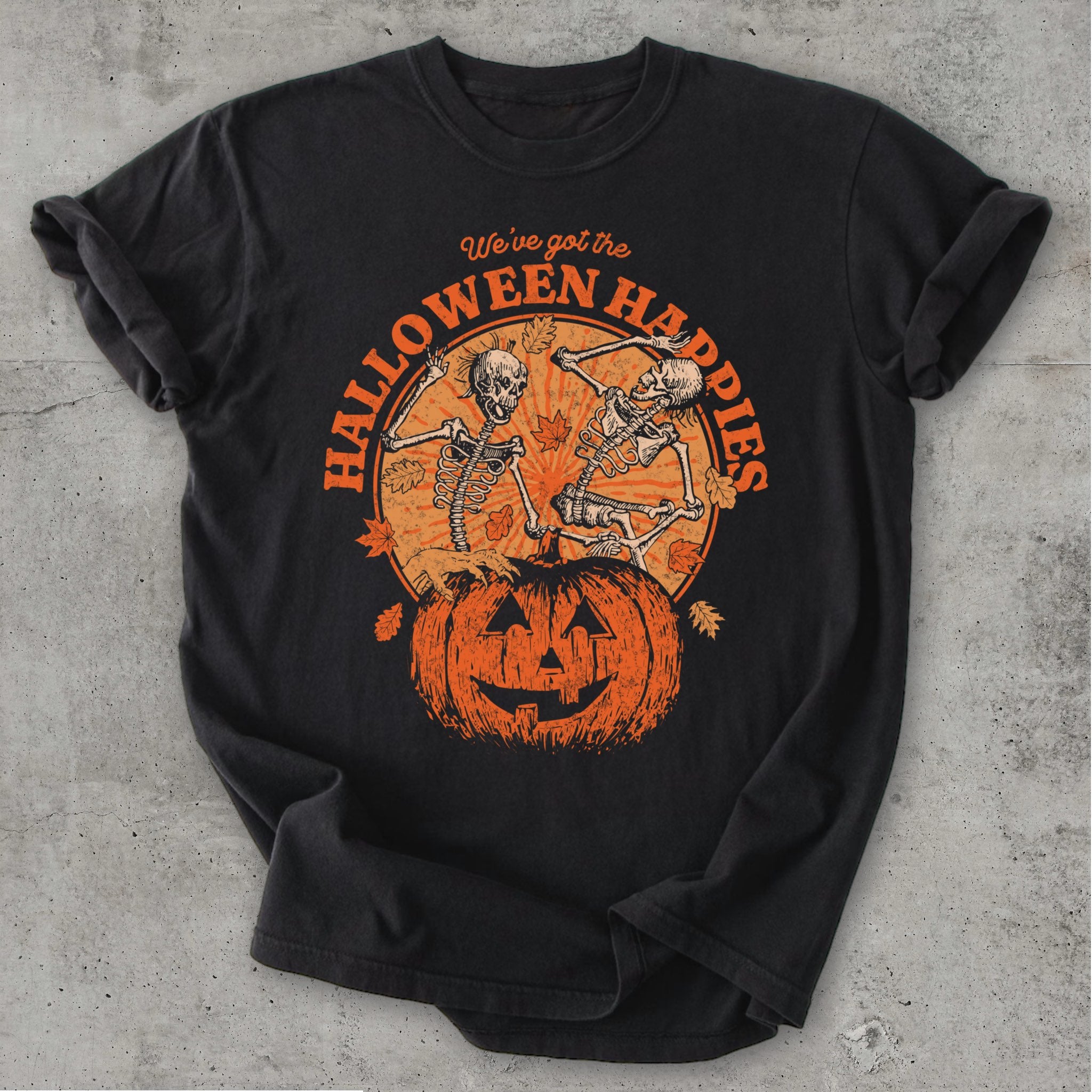 Halloween Happies Tee Black Mockup