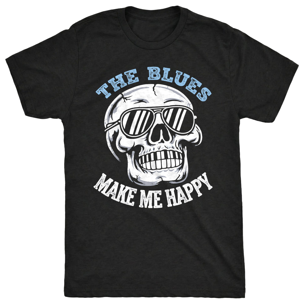 Happy Blues Tee Black Mockup