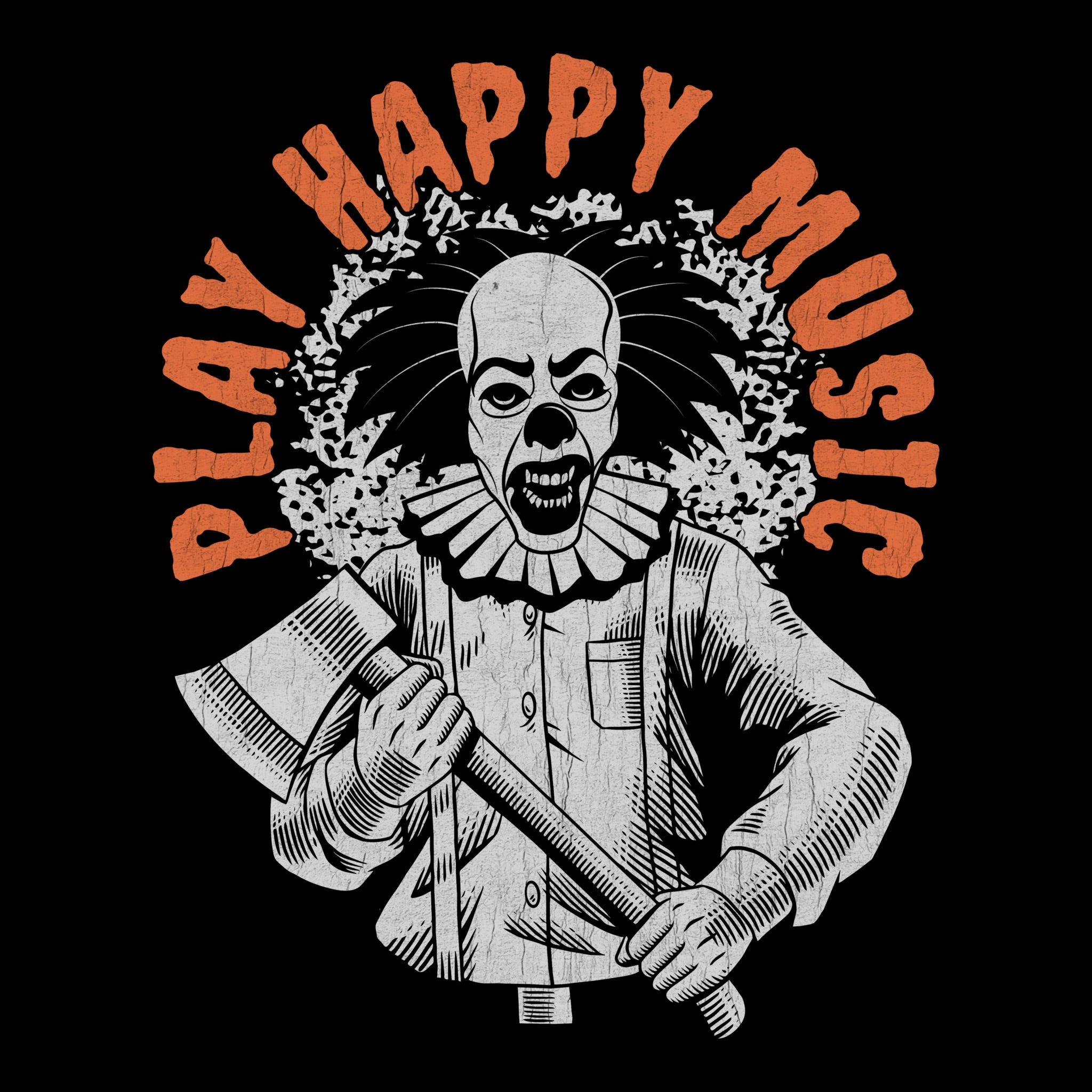 Happy Music Tee Design Black