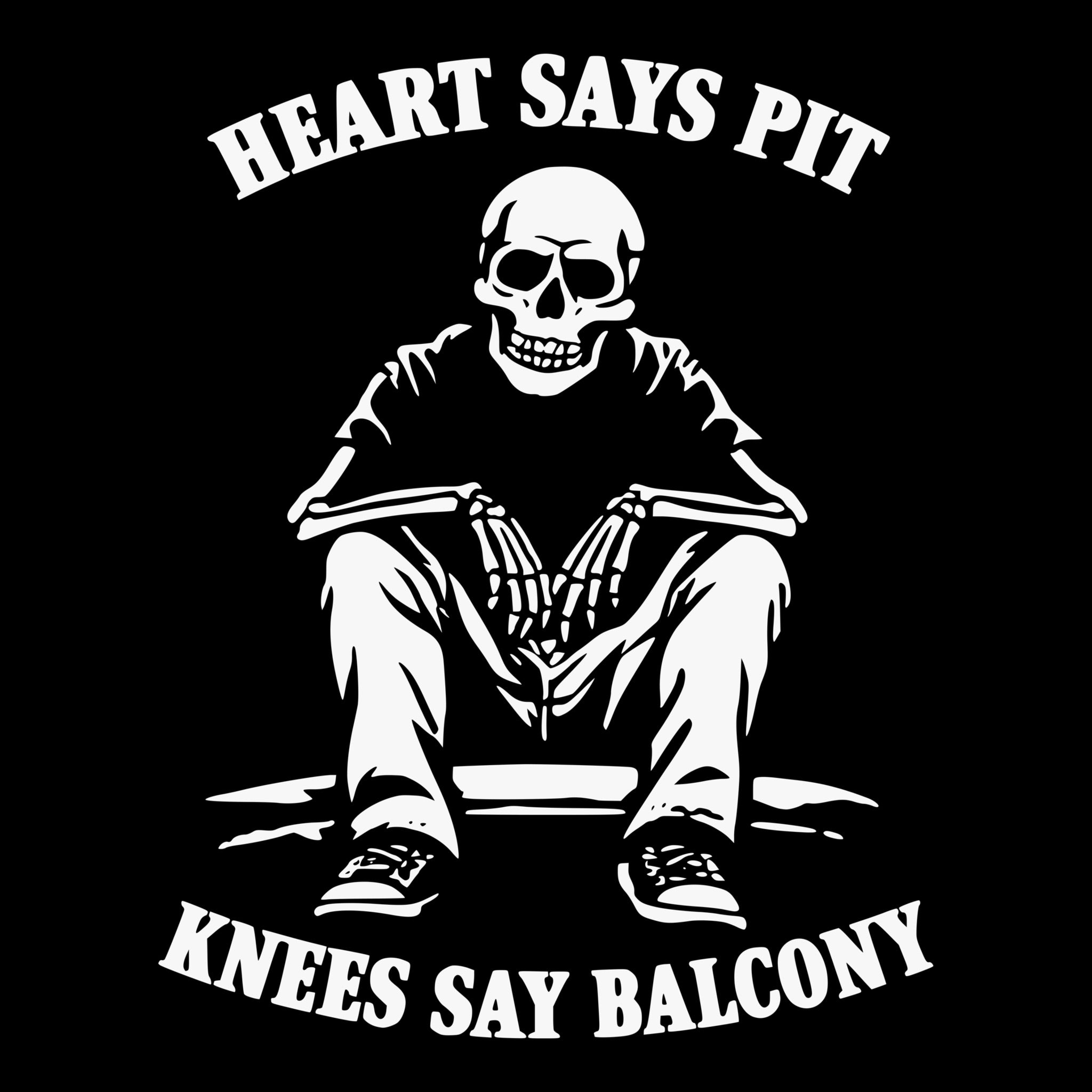 Heart Says Pit Tee Black Design