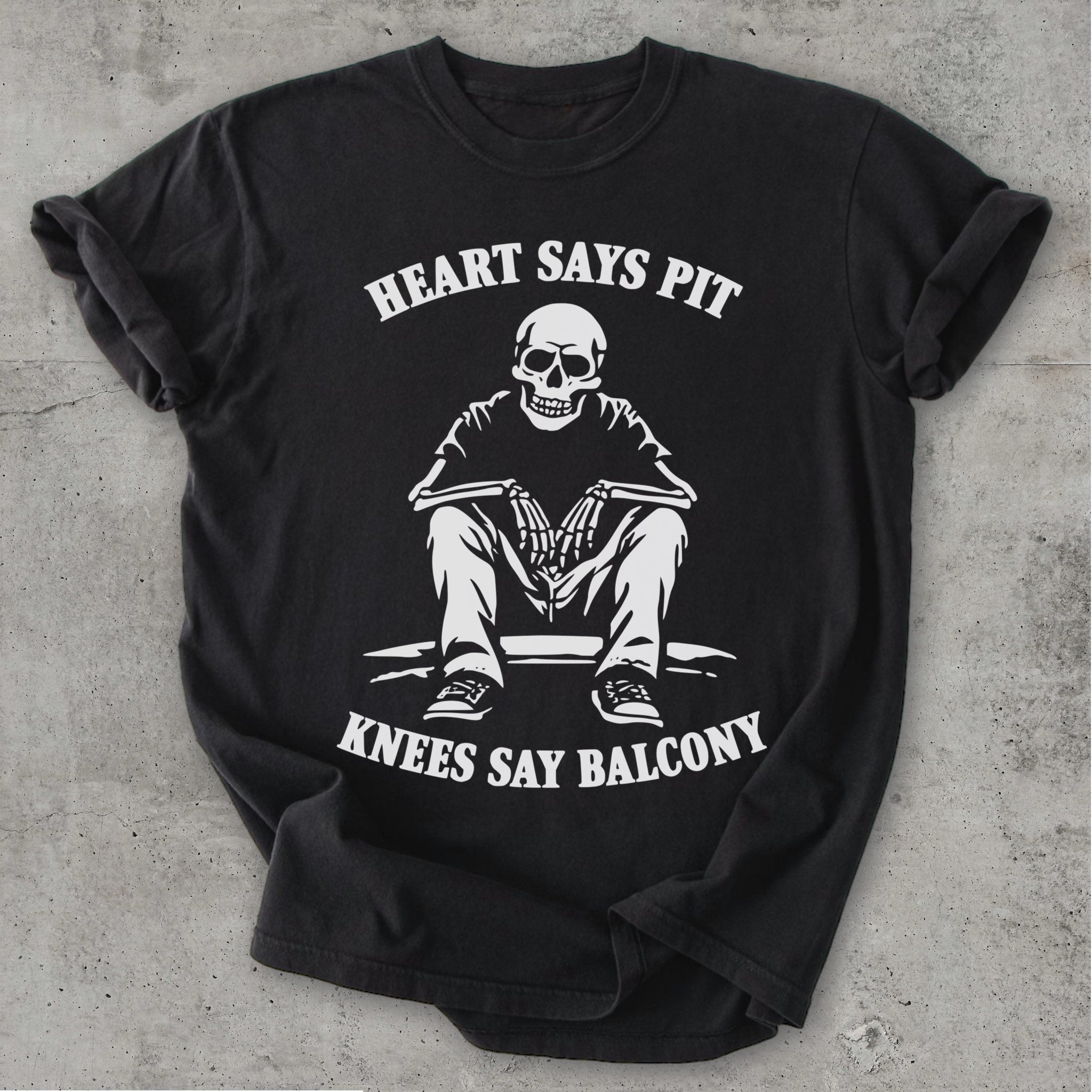 Heart Says Pit Tee Black Mockup