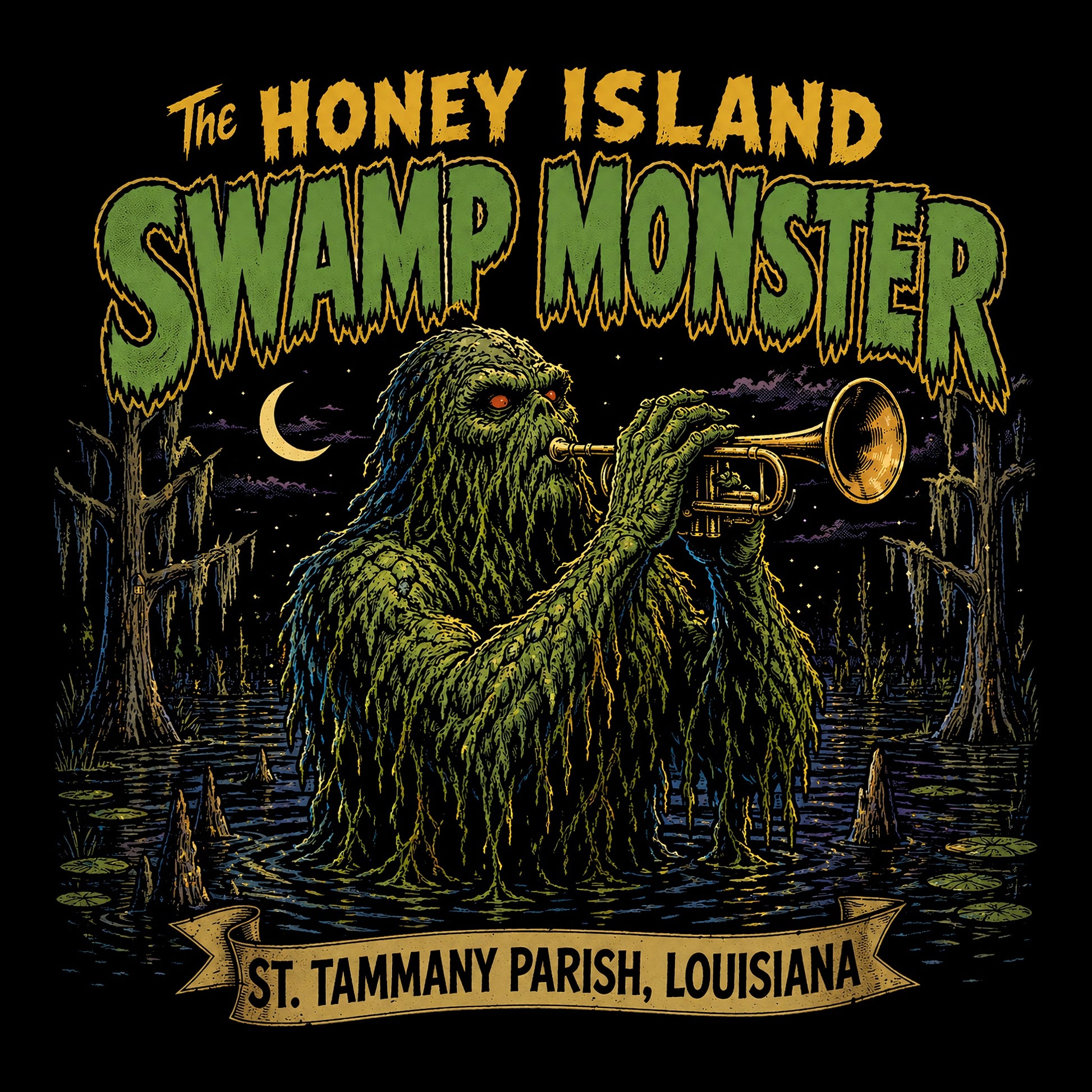 Honey Island Tee Black Design