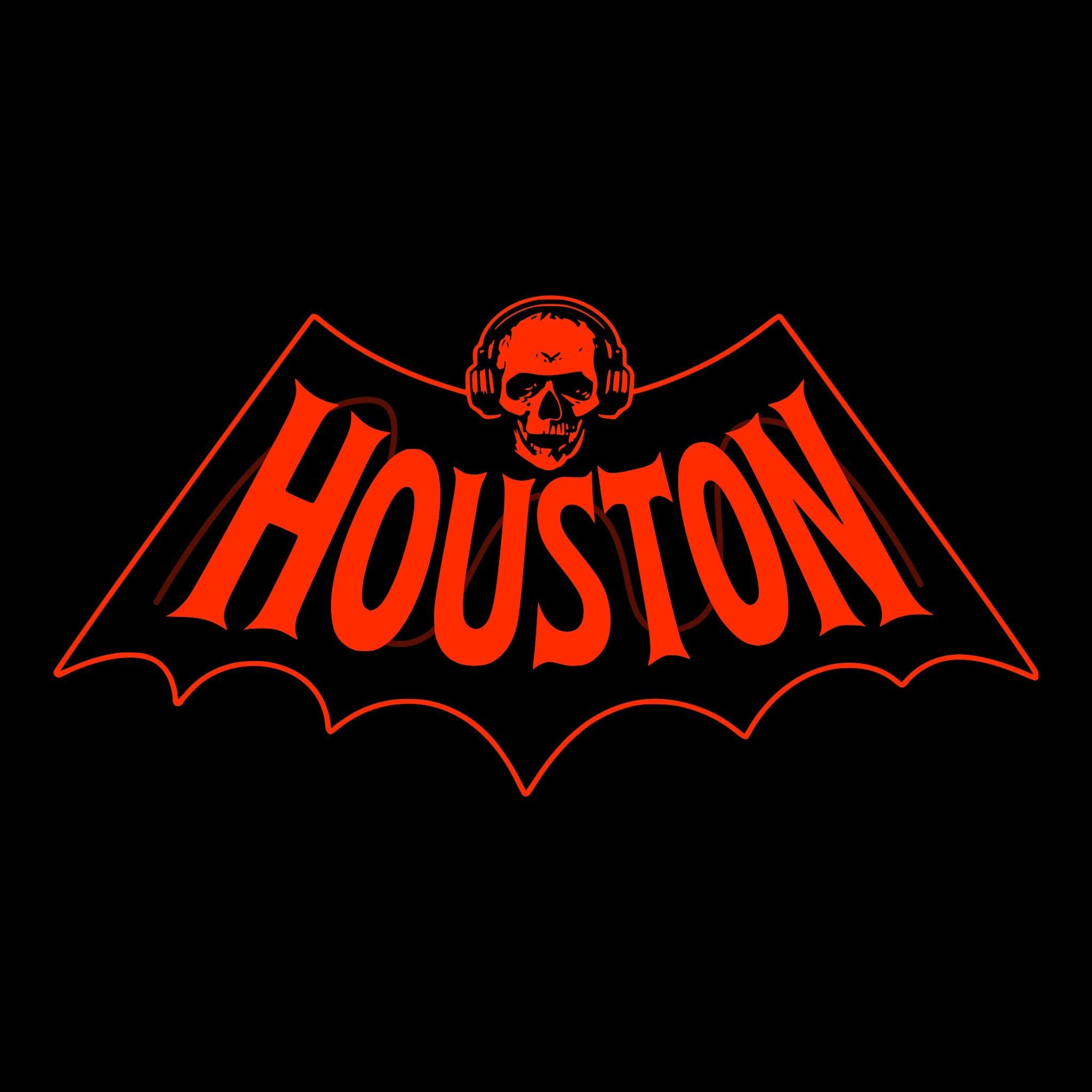 Houston Bat Tee Black Design