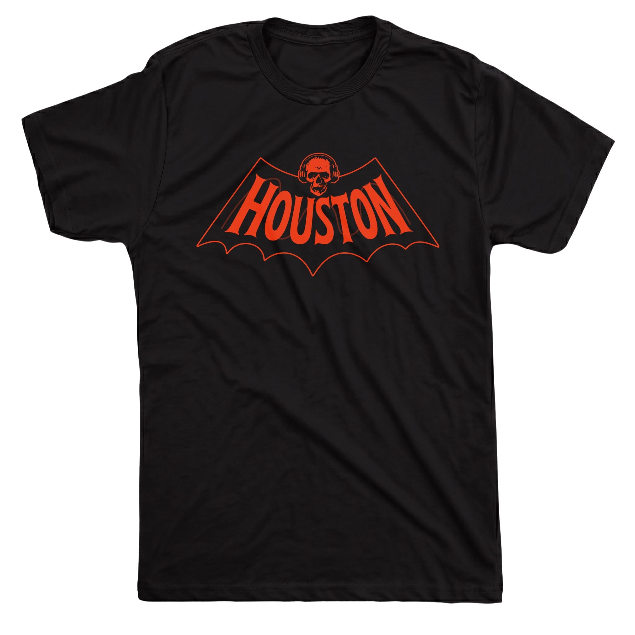 Houston Bat Tee Black Mockup